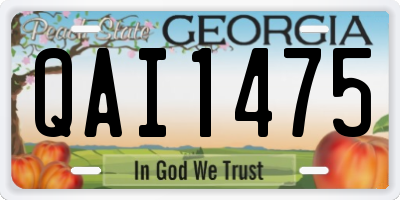 GA license plate QAI1475