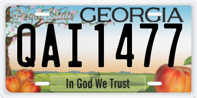 GA license plate QAI1477