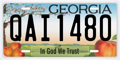 GA license plate QAI1480