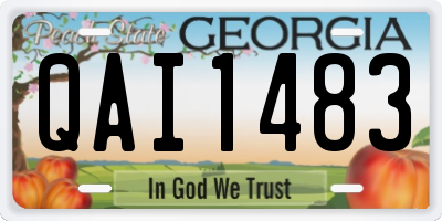 GA license plate QAI1483