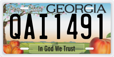 GA license plate QAI1491