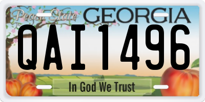 GA license plate QAI1496