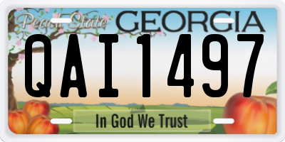 GA license plate QAI1497
