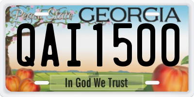 GA license plate QAI1500