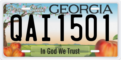 GA license plate QAI1501