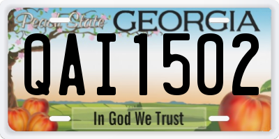 GA license plate QAI1502