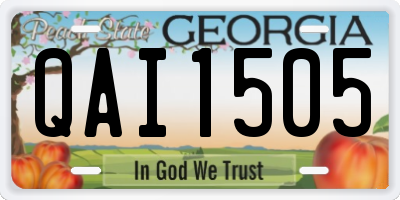 GA license plate QAI1505