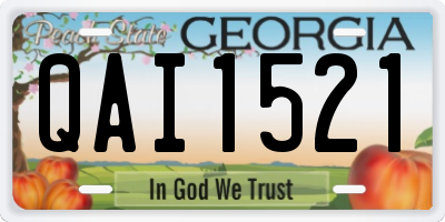 GA license plate QAI1521