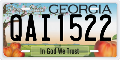 GA license plate QAI1522
