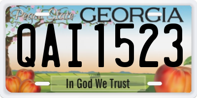 GA license plate QAI1523