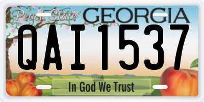 GA license plate QAI1537