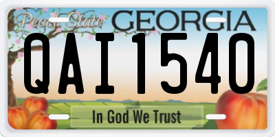 GA license plate QAI1540