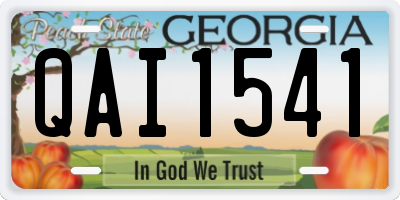 GA license plate QAI1541