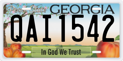 GA license plate QAI1542