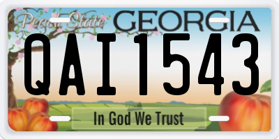 GA license plate QAI1543