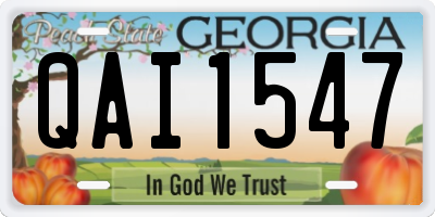 GA license plate QAI1547