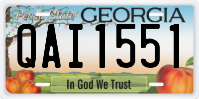 GA license plate QAI1551