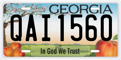 GA license plate QAI1560