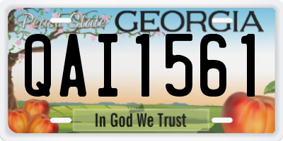 GA license plate QAI1561