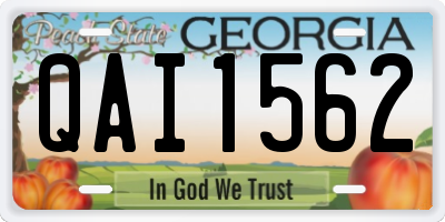 GA license plate QAI1562