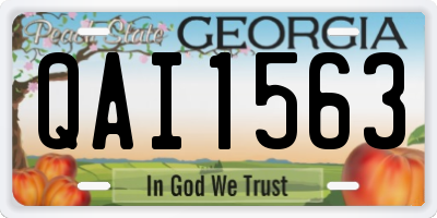 GA license plate QAI1563
