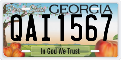 GA license plate QAI1567