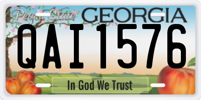 GA license plate QAI1576