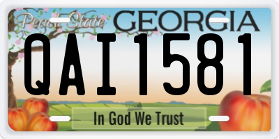 GA license plate QAI1581