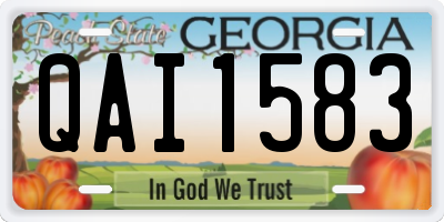 GA license plate QAI1583