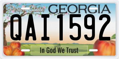 GA license plate QAI1592