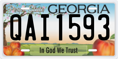 GA license plate QAI1593