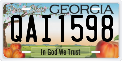 GA license plate QAI1598