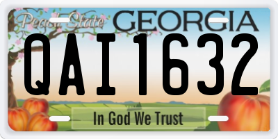 GA license plate QAI1632