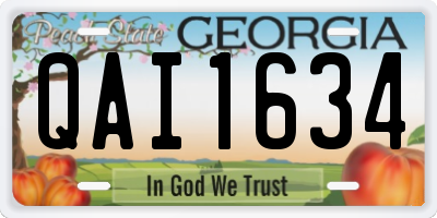 GA license plate QAI1634