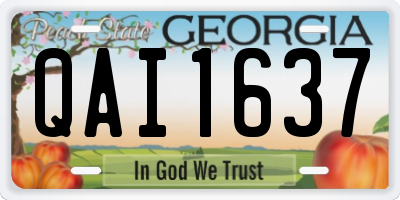 GA license plate QAI1637