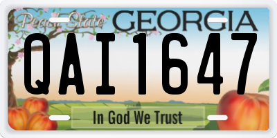 GA license plate QAI1647