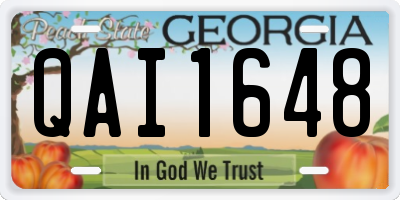 GA license plate QAI1648