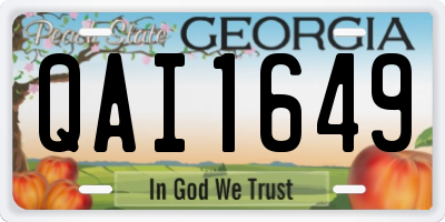 GA license plate QAI1649