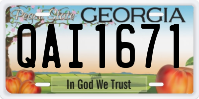 GA license plate QAI1671