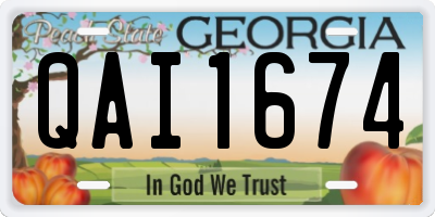 GA license plate QAI1674