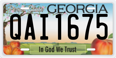 GA license plate QAI1675