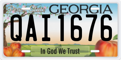 GA license plate QAI1676