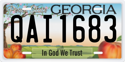 GA license plate QAI1683