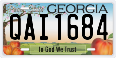 GA license plate QAI1684