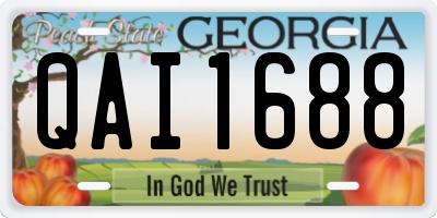 GA license plate QAI1688