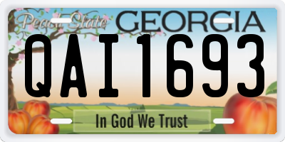 GA license plate QAI1693