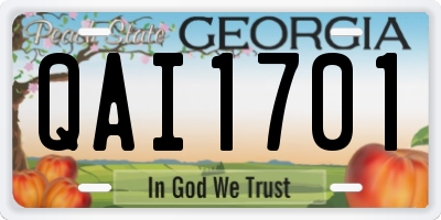 GA license plate QAI1701
