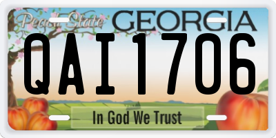 GA license plate QAI1706