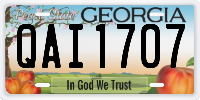 GA license plate QAI1707