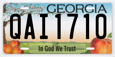 GA license plate QAI1710